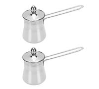 Luocute cafe machine Turca, 2 Piezas de Acero Inoxidable de 15 Oz para Calentar Mantequilla de Leche, Sartén para Derretir Chocolate en la Estufa, para café Turco árabe Griego, té