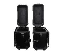 Luocute Caja de Alforjas para Motocicletas, Carcasa Dura de Aleación de Aluminio de 28 L con Cerradura de Seguridad, Pegatinas Reflectantes para Almacenamiento de Equipaje de Casco, Caja