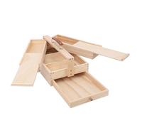 Luocute Caja de Almacenamiento de Herramientas para Artistas, Organizador Multifuncional de Suministros de Arte de Madera con 3 Capas y Cajón, para Lápices, Pinceles, Marcadores,