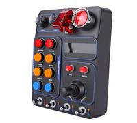 Luocute Caja de Control Central Simulator Race, 19 Botones 30 Opciones Programables Retroiluminación RGB, con Tecla de Palanca para Arranque y Parada del Motor, para PC y Volante V9