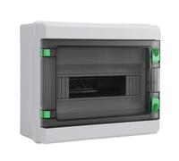 Luocute Caja de Distribución de Energía, Caja de Conexiones Eléctricas de Plástico ABS Impermeable IP66 de 12 Vías con Riel DIN y Cubierta Transparente, para Interiores y Exteriores,