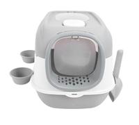 Luocute Caja de para Gatos con Pala y Cuencos de Alimentación, Inodoro Desodorizante Cerrado para Gatos con Tapa, Bandeja Antisalpicaduras para Mascotas Pequeñas y Medianas de hasta
