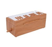 Luocute Calendario de Piano 2026, Teclado Electrónico Reproducible BT de 25 Teclas con 52 Canciones Mundialmente Famosas, 8 Modos de Instrumentos, Luces LED, Decoración de Escritorio de (Color madera)