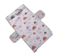 Luocute Cama de Avión para Niños Pequeños, Impermeable (Beige con patrón de arcoíris)