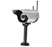 Luocute Cámara Ficticia con Energía Solar, Cámara de Seguridad Falsa con Soporte Ajustable de LED Parpadeante para Vigilancia Interior Al Aire Libre Plateado