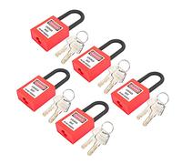 Luocute Candado de Bloqueo, Nailon de 38 Mm, No Conductor, a Prueba de | Cerradura de seguridad con etiquetas de advertencia, grillete de 6 mm, viga que no se deforma, para fábricas, plantas de