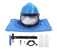 Luocute Casco de Chorro de, a Prueba de Impactos con Lente de Doble Capa y 2 Lentes Exteriores Adicionales, Traje de Chorro de Ligero sin Mangas para Corte por Pulverización, Limpieza