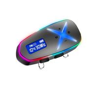 Luocute Casco de Motocicleta Auriculares Bluetooth, Sonido Envolvente 3D Intercomunicador Bidireccional Luces RGB Radio FM con Batería de 800 MAh Reproducción de 40 Horas IP65
