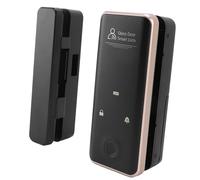 Luocute Cerradura de Puerta de Vidrio Inteligente, 4 en 1 Cerradura de Puerta de Entrada sin Llave con Huella Digital Biométrica con Alarma de Voz Timbre Contraseña Virtual, para
