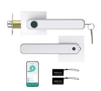 Luocute Cerradura de Puerta Inteligente con Huella Dactilar, Cerradura Biométrica de Entrada sin Llave 5 en 1 con Control de Aplicación, Teclado con Contraseña, Tarjeta IC, Bloqueo (SILVER)