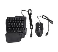 Luocute Combinación de Teclado para Juegos RGB con una Mano y Mouse Retroiluminado, Letras con Cable Que Brillan con una Sola Mano, Teclado con Sensación Mecánica, Juego de Convertidor