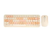 Luocute Combo de Teclado Inalámbrico y Mouse, Diseño de Máquina de Escribir Retro de 2.4G con Teclas de Puntos y Mouse Silencioso, 68 Teclas de bajo Consumo para PC, (Color del té con Leche Color