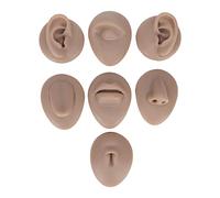 Luocute Conjunto de Exhibición de Partes del Cuerpo de Modelo Flexible de Silicona Suave, Simulación de Práctica de Perforación Corporal, Oreja, Ojo, Nariz, Boca, Lengua y Ombligo, (Tono de piel