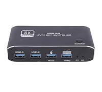 Luocute Conmutador KVM 8K USB 3.0 Displayport, Conmutadores KVM HD MI 2.1 2x1 para 2 Computadoras 1 Monitor, con Controles de Teclas de Acceso Rápido, Interruptores Compatibles con