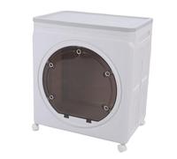 Luocute Contenedor de Almacenamiento de Ropa de Plástico, Apilable Plegable con Ruedas de Puerta de Tapa para Libros de Bocadillos de Colchas, Contenedor de Almacenamiento de Estante de