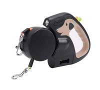 Luocute Correa Retráctil Doble para, Correa Extensible Antideslizante de Doble Cabeza para Mascotas con Luz Nocturna, para Pasear a 2 Perros Pequeños y Medianos
