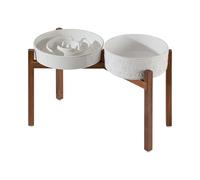 Luocute Cuenco de Cerámica para Perros de Alimentación Lenta, Cuenco de 6,1 Pulgadas y de 7,3 Pulgadas, Elevados para Perros con Crestas Elevadas y Soporte de (I. 1 Yen + h. AIN bul)