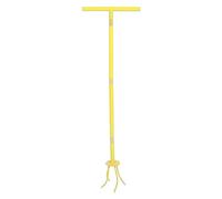 Luocute Cultivador Giratorio Manual Amarillo de Acero Inoxidable | Herramienta de garra de jardín con ergonómico para cultivo de suelo de huerto y parterre de flores
