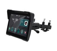 Luocute de Navegación GPS de Motocicleta, Conectividad de Auriculares, Pantalla IPS HD de 7 Pulgadas, Impermeable, Instalación Fácil, para CarPlay, con Asistente, Control Remoto con