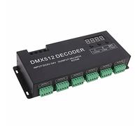 Luocute Decodificador de Pantalla Digital, Decodificador de 24 Canales Muestra de Muescas Digitales LED RGBW DMX512 Controlador de Decodificación para la Barra de Etapa DC5V - 24V,