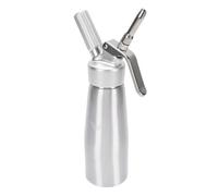 Luocute Dispensador Whipper de Crema de Aluminio, 500 Ml, 3 Boquillas de Decoración, Diseño Ergonómico, Sellado Fuerte, Fácil de Limpiar, para Hermosos Postres