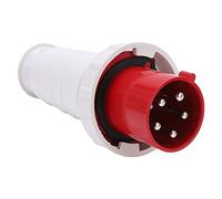 Luocute Enchufe Industrial, 63A 380 415V 3P N E IP67 a Prueba de Agua, con Anillo de Bloqueo y Sello de Goma Interior para la Industria Química Aeropuerto Muelle Metalurgia Planta de