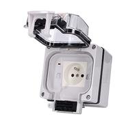 Luocute Enchufe para Exteriores, Caja de Toma de Corriente Montada en la Pared a Prueba de Agua IP66 250V 16A con Cubierta con Cerradura, para Uso en Exteriores en Fábrica de Talleres