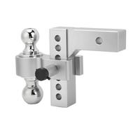 Luocute Enganche de Remolque Ajustable, Elevación de Caída de 6 Pulgadas, Acero Inoxidable, 12500 Libras para Receptor de Gancho de Tracción de Camiones Pesados de 2 Pulgadas, con (Plata