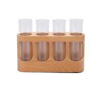 Luocute Estación de Propagación de Plantas, Luz LED Regulable de 9 Niveles con Soporte de Madera y 4 Tubos de Ensayo de Vidrio, para Decoración del Hogar, Oficina, Cocina, Sala de