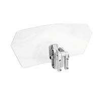 Luocute Extensión de Parabrisas de Motocicleta, Pantallas Universales Ajustables para Todos los Scooters, Bicicletas Deportivas con Soportes ABS de Aluminio Plateado, Alerón de Extensión (claro)
