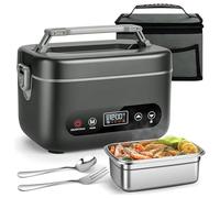 Luocute Fiambrera Eléctrica Inalámbrica, Calentador de Alimentos a Batería de 12000 MAh con Calefacción de 5 Lados, Calentamiento Rápido de 20 Minutos, Recipiente a Prueba de Fugas de