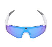 Luocute Gafas Inteligentes de Ciclismo con IA, Gafas de Sol Polarizadas, Bluetooth 5.3, Resistencia Al Agua IP54, Control por Voz, ChatGPT, Audio de Oído Abierto, para Deportes Al (Blanco Azul)