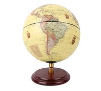 Luocute Globo Terráqueo Giratorio 3D Antiguo de 25 Cm con Mapa Clásico y Base de Caoba, Globos Geográficos, Herramienta Educativa de Geografía para Niños, Adultos, Escuela, Oficina en (1)
