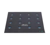 Luocute Hub USB 3.0, Transferencia de Datos de 5 Gbps de Alta Velocidad de Grado Industrial de 16 Puertos, Plug and Play, No Requiere Controlador, con Protección contra (normativa Europea)