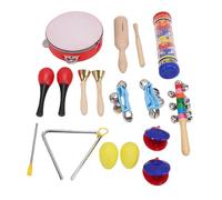 Luocute Instrumentos Musicales para Niños, Juego de Percusión de 10 Tipos con Pandereta, Maracas y Claves para Niños y Niñas de 3 a 8 Años, Aprendizaje Preescolar, Educación Preescolar,