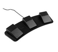 Luocute Interruptor de Pedal Triple USB, Interruptor de Pedal Mecánico de 3 Teclas con Atajos Programables para Transcripción de Juegos, Control de Computadora de PC, Teclados de