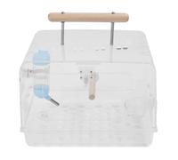 Luocute Jaula Portadora de Hámster Acrílico a Prueba de Mordisco, Caja de Transporte de Animales Pequeños, Jaula de Hámster Portátil con Cuenca de Alimentos de Botella de Agua para la