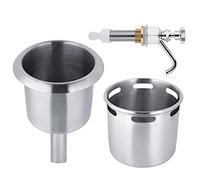 Luocute Juego de Grifo y Tazón para Pozo Comercial, Grifo de Latón con Superficie Cromada y Fregadero de Acero Inoxidable, Contenedor de Desbordamiento Incorporado, para Lavado de