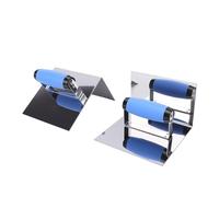 Luocute Juego de Llanas de Acero Inoxidable para Esquinas Interiores y Exteriores, Llanas Escalonadas de 90 Grados para Acabado de Hormigón con de TPR PP, Hojas Angulares Inoxidables,