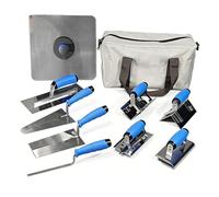 Luocute Juego de Paletas de Hormigón, Kit de Herramientas Profesionales de Mampostería con Paletas Manuales de Acero Inoxidable para Enlucido de Albañilería, Incluye Ranuradora de