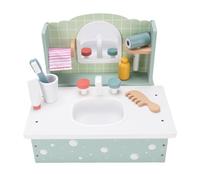 Luocute Juego de Tocador de Madera para Niños, Juguete de Maquillaje de Princesa con Peine Secador de Pelo, Juego de Salón de Belleza, Hecho de Madera de Haya