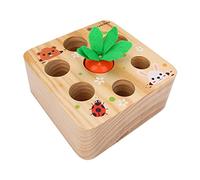 Luocute Juego de Zanahorias de Madera para Tirar para Niños de 2 a 6 Años | Habilidad motora fina , juego de cosecha, bordes suaves sin rebabas, regalo de aprendizaje temprano, construcción duradera