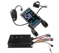 Luocute Kit de Controlador de Scooter Eléctrico de Aleación de Aluminio de 5000W con Medidor de Pantalla LCD, Controlador de Onda Sinusoidal de 72V 80A para Motor de 72V