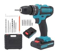 Luocute Kit de Destornillador de Impacto de 21 V, Taladro Inalámbrico 3 en 1, Herramienta Eléctrica 35 N.m de par Máximo 1280 RPM, Control de Velocidad Continuo, con 2 (Enchufe europeo 110-240 V)