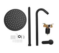 Luocute Kit de Ducha Al Aire Libre, Cabezal de Ducha Tipo Lluvia de Acero Inoxidable 304, Grifo Monomando con Soporte de Pared, para Jardín, Piscina y Playa