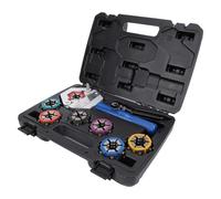 Luocute Kit de Engarzador de Manguera Hidráulica de CA, con Fuerza de 8 | Cuerpo de Acero Al Carbono, a Prueba de Aceite, 7 Troqueles, Rango de 3/8 a 7/8 Pulgadas, Herramienta de Engarzado Manual,
