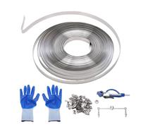 Luocute Kit de Flejes de Acero, Cinta de Bandas de Acero Inoxidable de 3/4 Pulgadas X 100 Pies con Tensor de Trinquete y Cortador, 100 Hebillas de Resistentes, para Asegurar Tubos