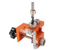 Luocute Kit de Plantilla para Pasadores, Guía de Taladro para Pasadores Ajustable de Aleación de Aluminio con Casquillos de Metal de 8 Mm y 15 Mm, para Muebles de Gabinetes de Carpintería