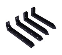 Luocute Kit de Reparación de Postes de Cerca, Paquete de 2, Anclaje de Estaca de Acero Resistente para Postes de Metal de Madera de 4x4, 6x6 Pulgadas, Diseño de Costilla Reforzada con