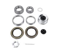 Luocute Kit de Rodamiento de Eje para Remolque 5200-7000 Lb Acero Cromado | Juego de Cubo Completo con Sellos de Doble Labio, Cubiertas Antipolvo, Tuercas de Husillo, Pasadores de Chaveta, para Ejes